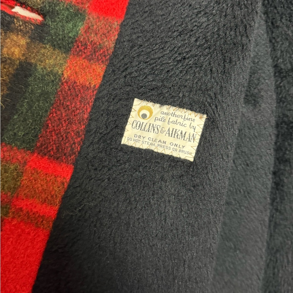 1960’s Red Plaid Wool Coat With Fringe Village Casuals By Fashionbilt Medium - Picture 10 of 14